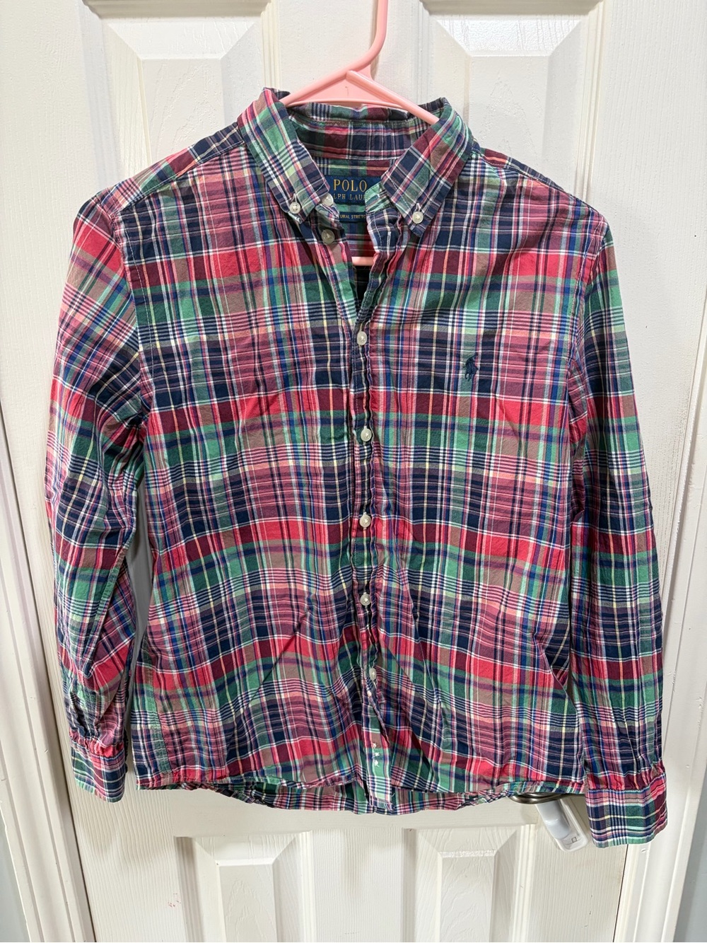 Ralph Lauren Red, Green & Navy Plaid Button-Down Shirt